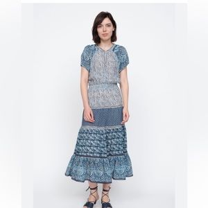 SEA New York Bella midi ruffle boho dress